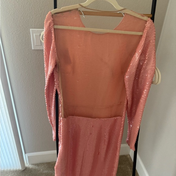 Stella McCartney Sequin Silk Crew Neck Evening Gown in color Pink Hydrangea - Picture 7 of 10